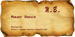 Mauer Bence névjegykártya